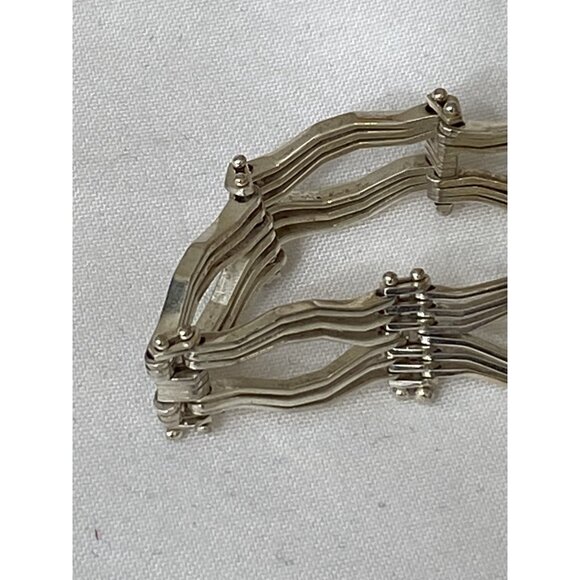 premex 925 sterling silver chain flat link bracelet 7 inches MCM Statement Mod - Picture 5 of 9